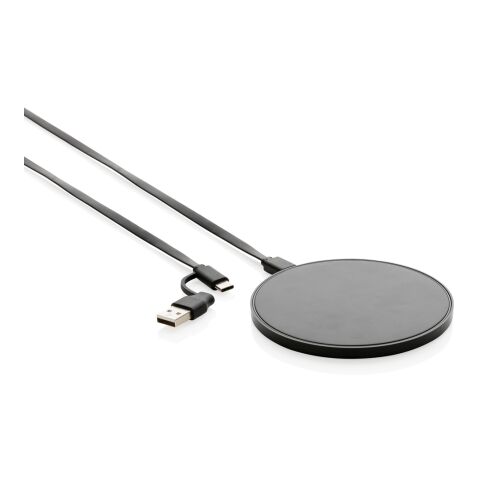 RCS standard recycled plastic 10W wireless charger black | No Branding | not available | not available