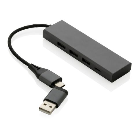 Terra RCS recycled aluminum hub with 3 USB ports grey | No Branding | not available | not available