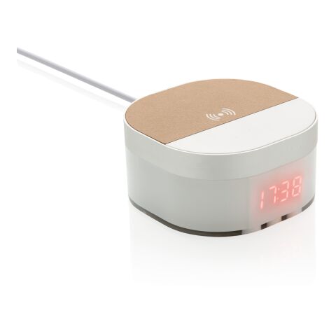 Aria 5W Wireless Charging Digital Clock White | No Branding | not available | not available