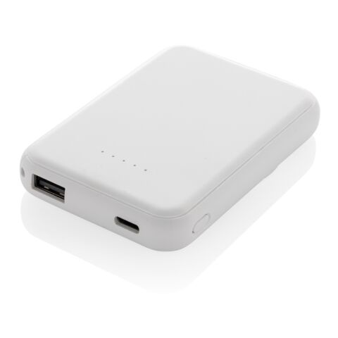 Stellar RCS recycled plastic 5000 mah 5W magnetic powerbank white | No Branding | not available | not available