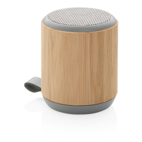 Bamboo and fabric 3W wireless speaker brown | No Branding | not available | not available