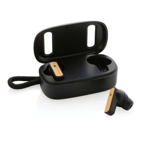 RCS recycled plastic &amp; FSC® bamboo TWS earbuds black | No Branding | not available | not available