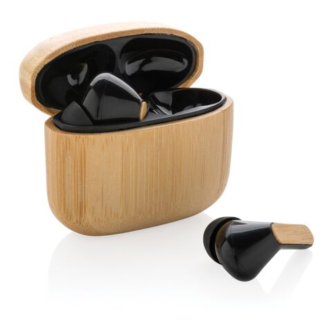 RCS recycled plastic &amp; bamboo TWS earbuds brown | No Branding | not available | not available