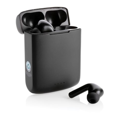 Skywave RCS recycled plastic solar earbuds black | No Branding | not available | not available