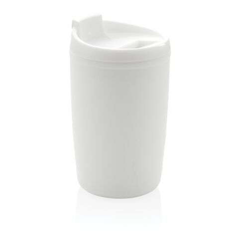 GRS Recycled PP tumbler with flip lid white | No Branding | not available | not available