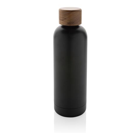 Wood RCS certified recycled stainless steel vacuum bottle black | No Branding | not available | not available