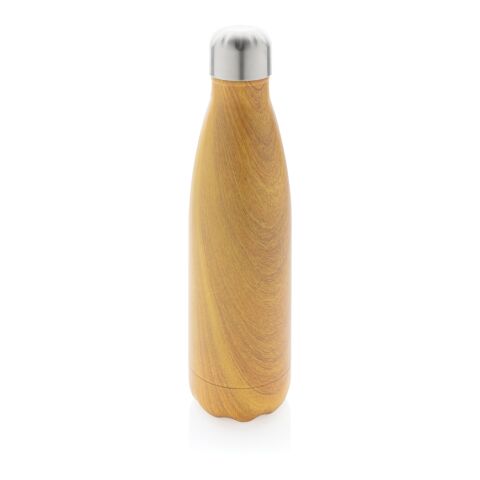 Vacuum insulated ss bottle with wood print yellow | No Branding | not available | not available