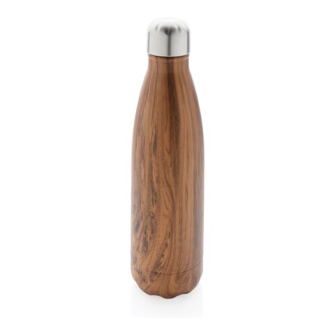 Vacuum insulated ss bottle with wood print brown | No Branding | not available | not available