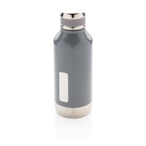 Leak proof vacuum bottle with logo plate grey | No Branding | not available | not available
