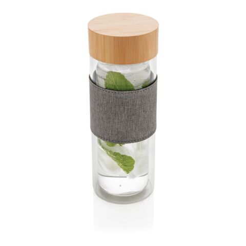 Impact double wall borosilicate glass bottle white-grey | No Branding | not available | not available