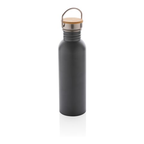 Modern stainless steel bottle with bamboo lid grey | No Branding | not available | not available