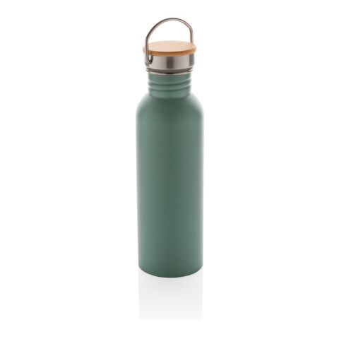 Modern stainless steel bottle with bamboo lid green | No Branding | not available | not available