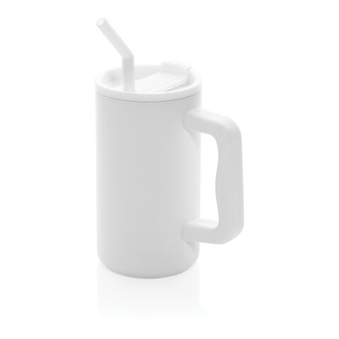 Cube RCS certified recycled steel mug 800ml white | No Branding | not available | not available