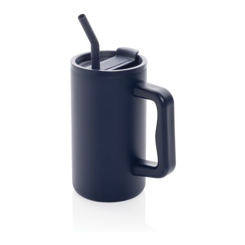 Cube RCS certified recycled steel mug 800ml navy | No Branding | not available | not available