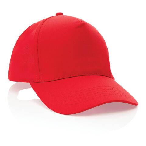 Impact 5 panel 190gr Recycled cotton cap with AWARE™ tracer red | No Branding | not available | not available | not available