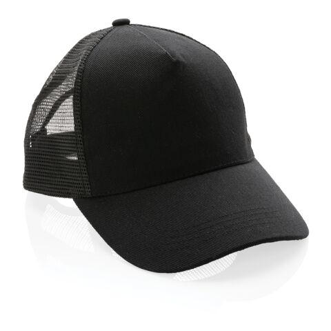 Impact AWARE™ Trucker Recycled Cotton 5 Panel Cap black