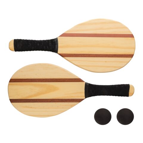 Wooden frescobol tennis set brown | No Branding | not available | not available