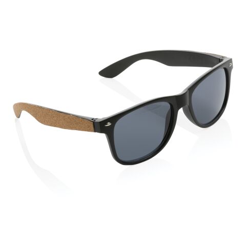 GRS recycled PC plastic sunglasses with FSC® cork black | No Branding | not available | not available