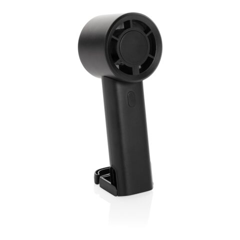 Twist RCS recycled plastic re-chargeable portable fan black | No Branding | not available | not available