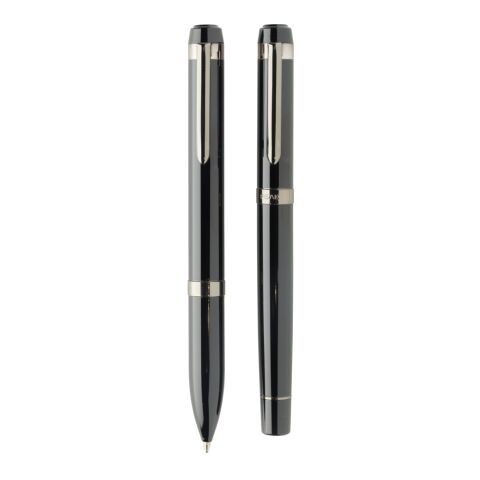 Swiss peak OSLO recycled stainless steel deluxe pen set black