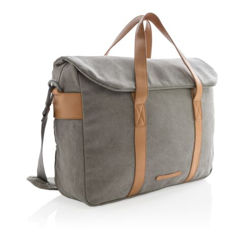 Canvas laptop bag PVC free grey | No Branding | not available | not available | not available