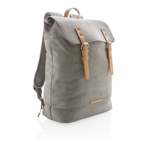 Canvas laptop backpack PVC free grey | No Branding | not available | not available | not available