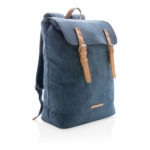 Canvas laptop backpack PVC free blue | No Branding | not available | not available | not available