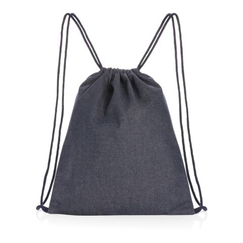 Impact AWARE™ recycled denim drawstring backpack blue | No Branding | not available | not available | not available