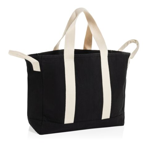 BEAU AWARE™ Beach bag 400gsm recycled canvas, with side hand black | No Branding | not available | not available | not available