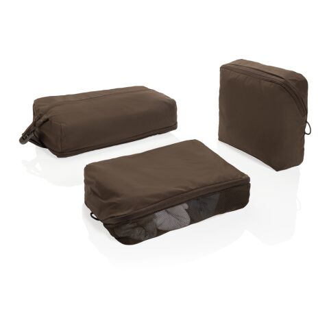 KENTO URBAN RCS recycled nylon packing cube set brown