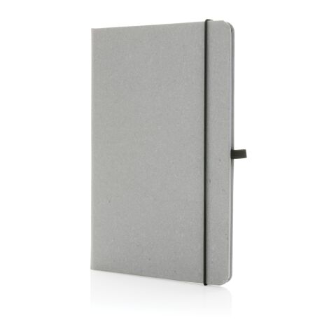 Recycled leather hardcover notebook A5 light grey | No Branding | not available | not available