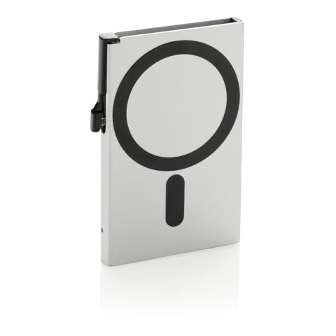 Standard aluminium RFID magnetic phone cardholder silver | No Branding | not available | not available