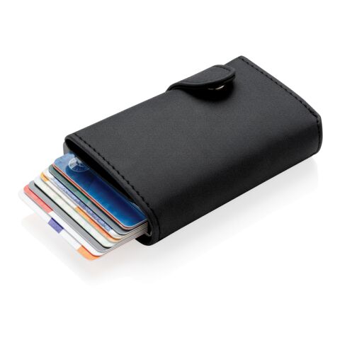 Standard aluminium RFID cardholder with PU wallet black | No Branding | not available | not available