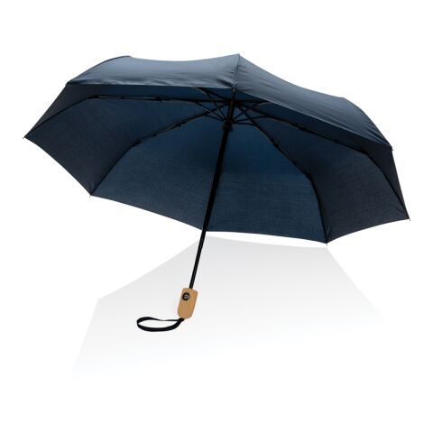 &quot;21&quot;&quot; Impact AWARE™ RPET 190T bamboo auto open/close umbrell navy | No Branding | not available | not available