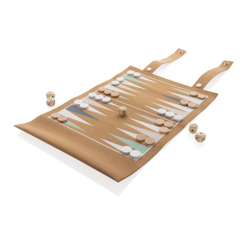 Britton cork foldable backgammon and checkers game set brown | No Branding | not available | not available