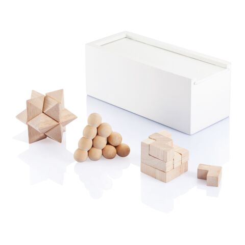 FSC® 3 pcs brain teaser set white | No Branding | not available | not available