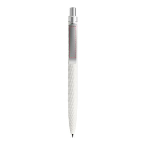 Prodir QS01 push ballpoint pen matt with metal clip white-silver | Without Branding | Blue