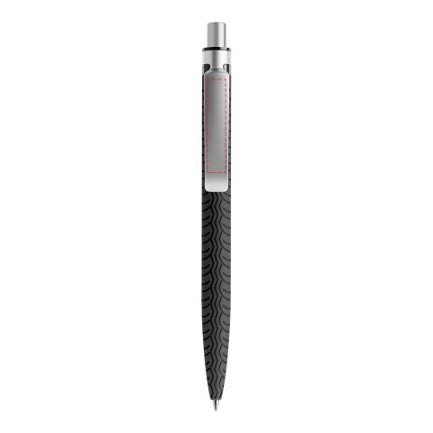 Prodir QS03 push ballpoint pen Soft Touch with metal clip black-silver | Without Branding | Black