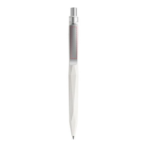 Prodir QS20 push ballpoint pen matt with metal clip white-silver | Without Branding | Blue