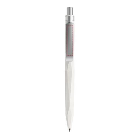 Prodir QS20 push ballpoint pen Stone with metal clip white-silver | Without Branding | Black