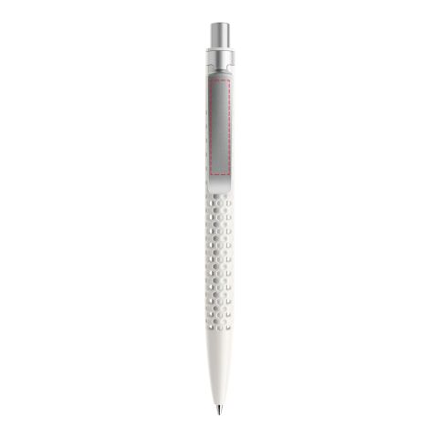 Prodir QS40 push ballpoint pen matt with metal clip white-silver | Without Branding | Blue