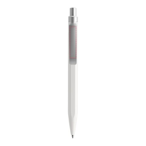 Prodir QS50 push ballpoint pen matt with metal clip white-silver | Without Branding | Black