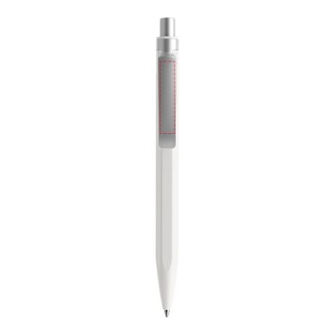 Prodir QS50 push ballpoint pen Stone with metal clip white-silver | Without Branding | Black