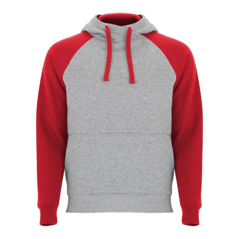 Badet unisex two-tone hoodie Standard | Heather grey-Red | XL | No Branding | not available | not available | not available