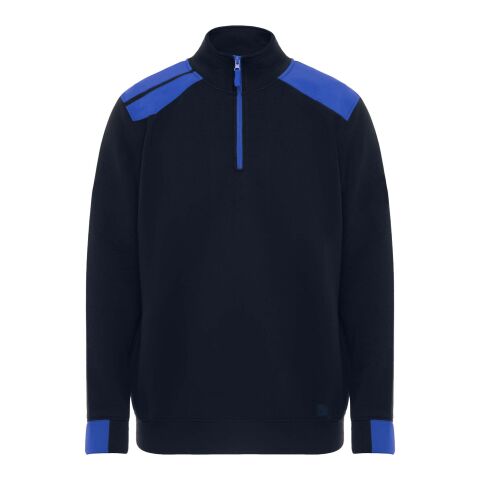 Maverick 280 g/m2 men's half zip sweater Standard | Navy Blue-Royal blue | L | No Branding | not available | not available | not available