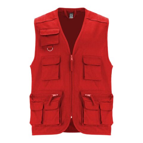 Venera 200 g/m2 v-neck multi-pocket workwear vest  Standard | Red | M | No Branding | not available | not available | not available