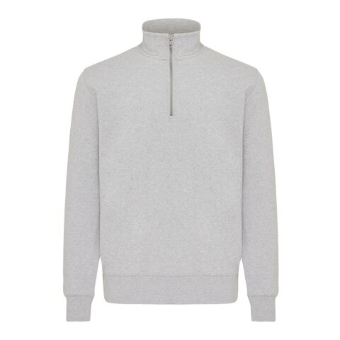 IQONIQ Elgon recycled cotton quarter zip sweater light heather grey | 5XL | No Branding | not available | not available | not available