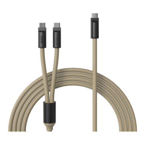 VINGA Baltimore silicone multi charging cable (C+2C) grey