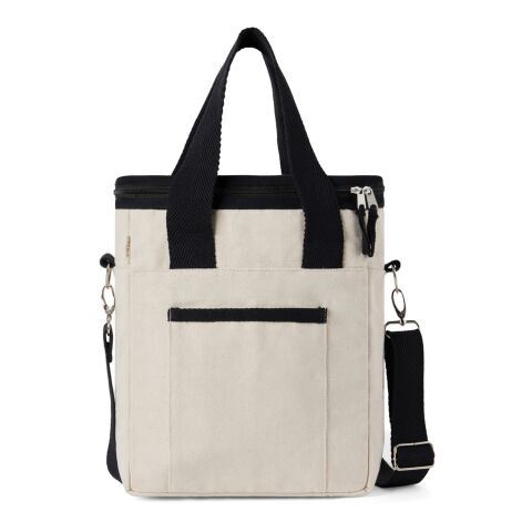 VINGA Volonne AWARE™ recycled canvas cooler tote bag off white-black | No Branding | not available | not available