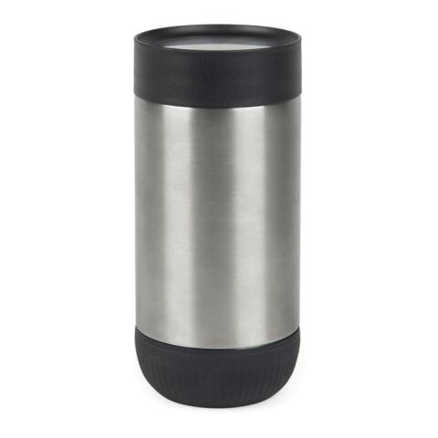 VINGA Erie RCS recycled SS push mug 350 ML silver-black | No Branding | not available | not available
